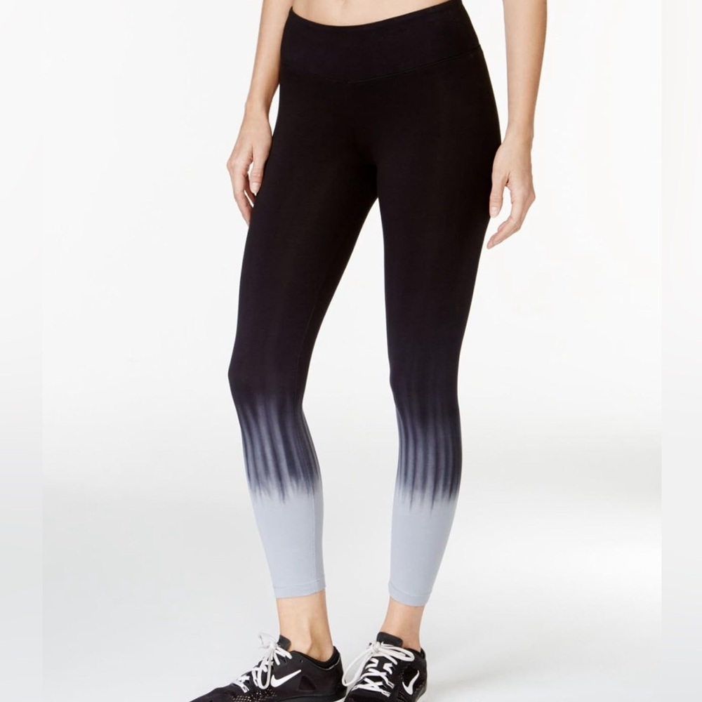 CALVIN KLEIN PERFORMANCE BLACK STONE BLUE PURPLE OMBRE LEGGINGS